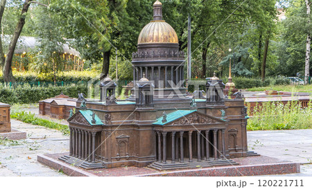 St. Petersburg. Mini City in the Alexander Park timelapse. Layout of Peter and Paul Cathedral 120221711