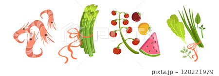 Different Food and Healthy Product Object Vector Set 120221979