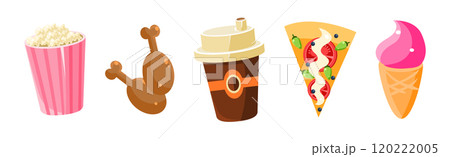Fast Food Object and Snack Item Vector Set 120222005