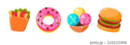 Fast Food Object and Snack Item Vector Set 120222006