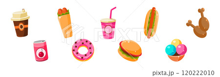 Fast Food Object and Snack Item Vector Set 120222010