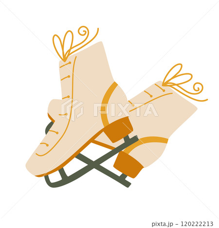 Illustration of skates. Ice   skating. Winter sports. 120222213