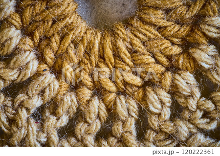 Rustic Woven Rope Texture with Natural Fibers Close-Up Rustic Woven Rope Texture with Natural Fibers Close-Up 120222361