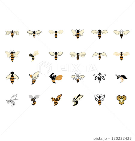 Icon set animal bee logo Icon set animal bee logo 120222425