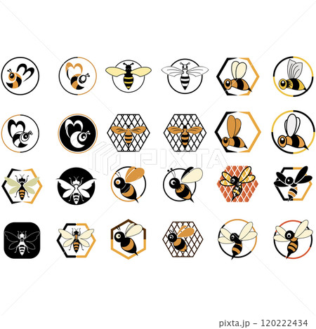 Icon set animal bee logo 120222434