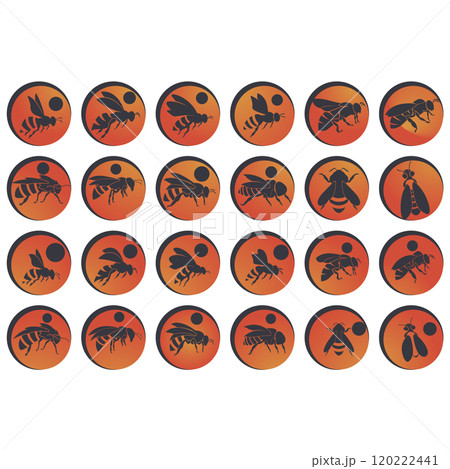 Icon set animal bee logo Icon set animal bee logo 120222441
