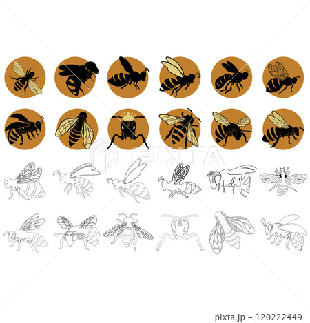 Icon set animal bee logo Icon set animal bee logo 120222449