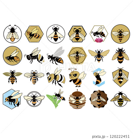 Icon set animal bee logo Icon set animal bee logo 120222451