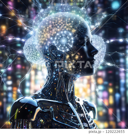 Futuristic Android with Transparent Brain...のイラスト素材 [120222655] - PIXTA
