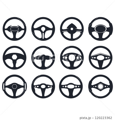 Steering wheel logo vector illustrations 120223362