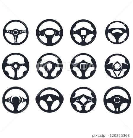 Steering wheel logo vector illustrations Steering wheel logo vector illustrations 120223368