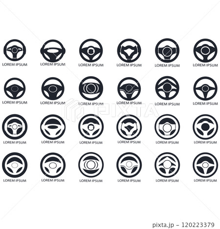 Steering wheel logo vector illustrations 120223379