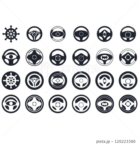 Steering wheel logo vector illustrations 120223380