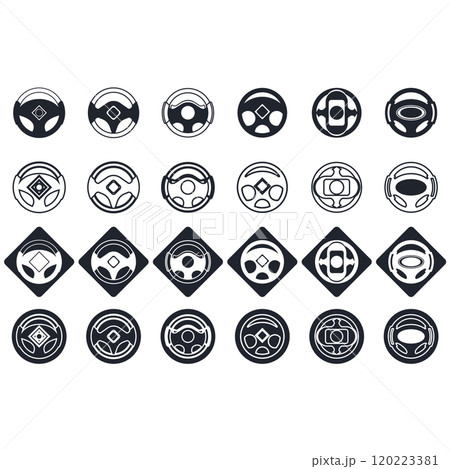 Steering wheel logo vector illustrations 120223381