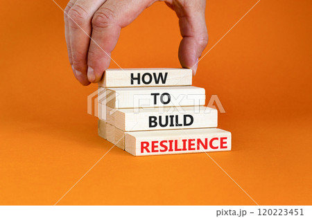 How to build resilience symbol. Concept words How to build resilience on beautiful wooden blocks. Beautiful orange table orange background. Business and how to build resilience concept. Copy space. How to build resilience symbol. Concept words How to build resilience on beautiful wooden blocks. Beautiful orange table orange background. Business and how to build resilience concept. Copy space. 120223451