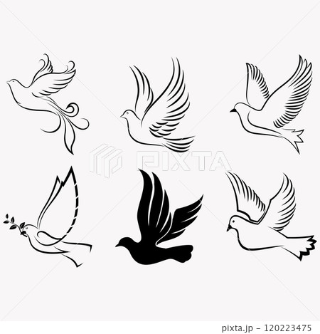Collection of dove logos 120223475