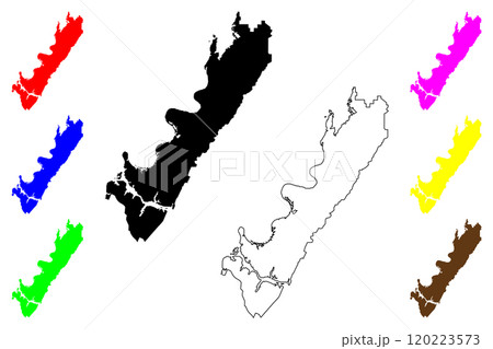 Meigs County, State of Tennessee (U.S. county, United States of America, USA, U.S., US) map vector illustration, scribble sketch Meigs map 120223573