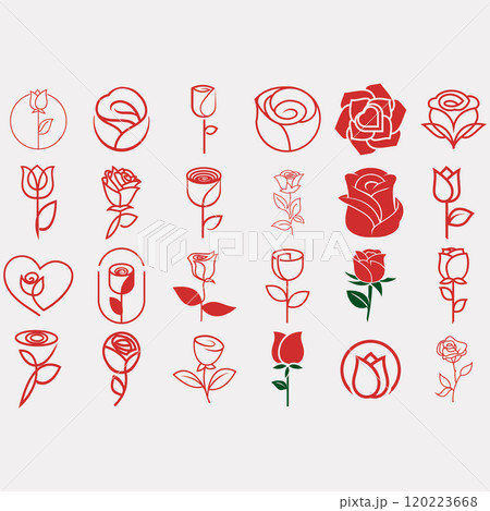 collection of rose flower logos 120223668