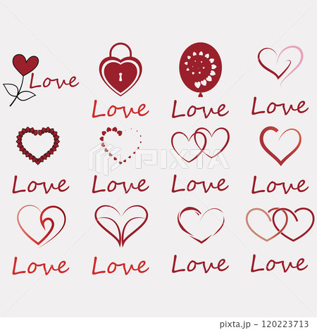 Icon set vector love Icon set vector love 120223713