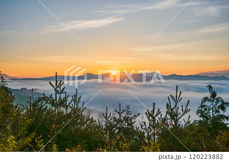 日の出と雲海【北安曇郡池田町広津】 120223882