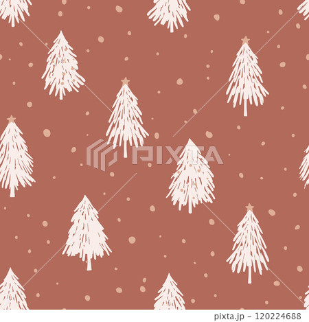 Hand drawn abstract Christmas trees seamless pattern Hand drawn abstract Christmas trees seamless pattern 120224688