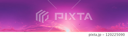 Dramatic Sunset sky 360 panorama. Vibrant sky with bright glowing red pink Cumulus clouds. HDR 360 seamless spherical panorama. Sky dome for aerial drone panoramas. Climate and weather change. Dramatic Sunset sky 360 panorama. Vibrant sky with bright glowing red pink Cumulus clouds. HDR 360 seamless spherical panorama. Sky dome for aerial drone panoramas. Climate and weather change. 120225090