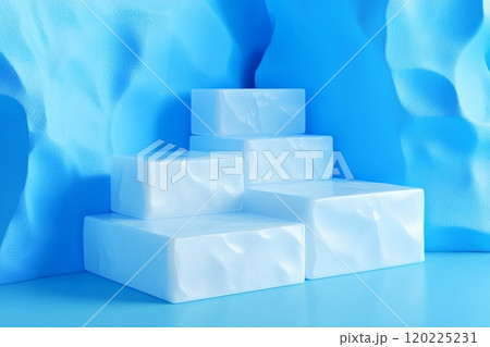 Ice background podium cold winter snow product platform floor frozen mountain iceberg 120225231