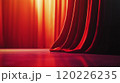 Luxurious red velvet theater curtain in soft dramatic lighting 120226235