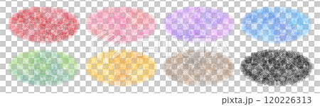 色鉛筆で描いた カラフルな楕円のセット 120226313