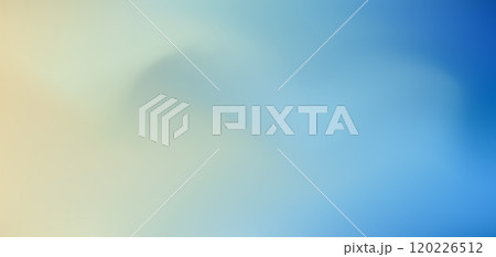 Soft light yellow orange and bright blue colors vector fluid mesh gradient background. Abstract wavy calm and tranquil digital watercolor sunrise sky concept for weather design, banner, surface 120226512