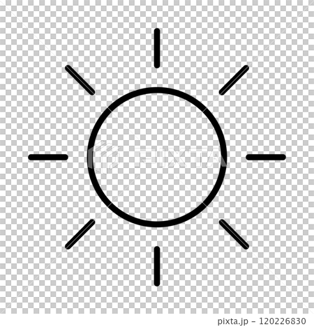 晴れのお天気線画アイコン_線幅修正可能 120226830