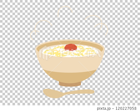 梅干しいりの卵粥をイメージしたイラスト　スプーン付きバージョン 120227058
