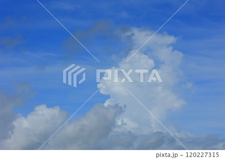 夏の青空と白い雲 夏の青空と白い雲 120227315