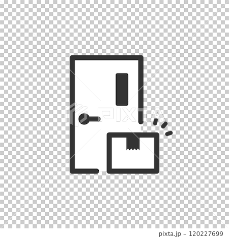 玄関前に指定した置き配のアイコン2(線画・白黒) 120227699