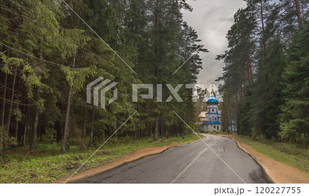 Walkway in the park in the summer 120227755