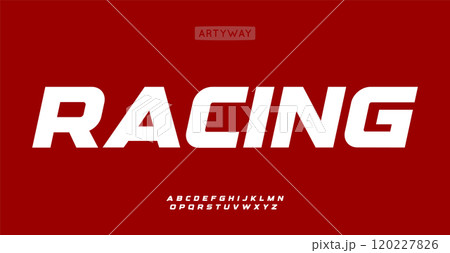 Automotive alphabet, bold italic sans serif letters, speed racing font for bright modern logo, emphasis headline, contemporary typography, modern typographic design. Vector typeset 120227826