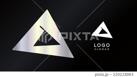 Geometric triangular O letter, abstract dynamic...のイラスト素材 [120228063 ...