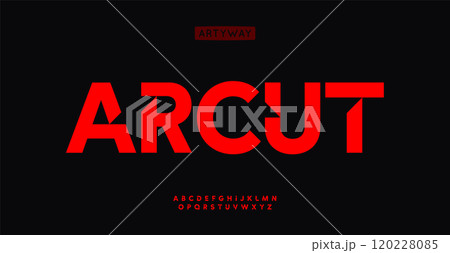 Bold angular alphabet, cutouts letters, edgy...のイラスト素材 [120228085] - PIXTA