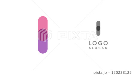 Soft rounded trendy logo, geometric colorful letter I with a modern tech feel, playful monogram design for corporate identity, creative branding, logotype template. Vector logotype Soft rounded trendy logo, geometric colorful letter I with a modern tech feel, playful monogram design for corporate identity, creative branding, logotype template. Vector logotype 120228123