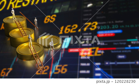 The coins and stair for Business concept 3d rendering. 120228230