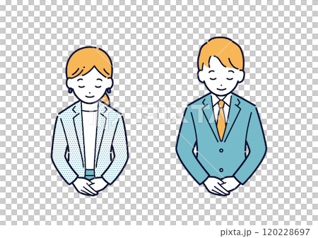 Illustration of a business person bowing_upper body 120228697