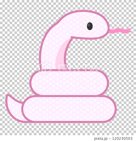 A comical and cute pink snake coiled up 120230503