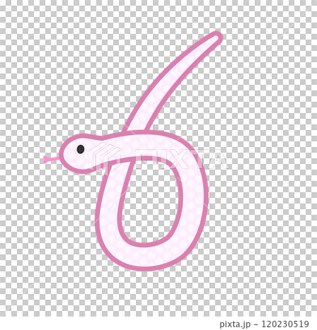A comical and cute pink snake that forms the number 6 A comical and cute pink snake that forms the number 6 120230519