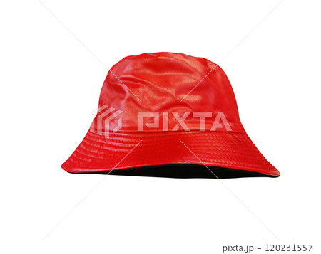 Red bucket hat isolated on white background. Red bucket hat isolated on white background. 120231557