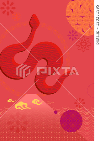 Year of Snake, 2025, vector design vertcial poster banner in red 120231595