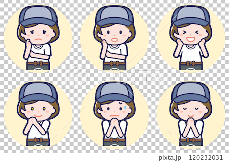 Greengrocer woman pose set_04 120232031