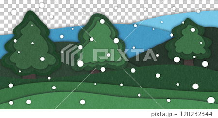 Christmas tree paper cut illustration 120232344