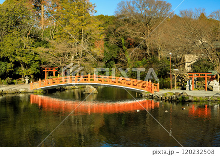 富士山本宮浅間大社　特別天然記念物湧玉池　富士宮市 120232508