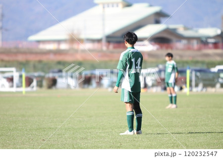 サッカーボールを見つめる背中 サッカーボールを見つめる背中 120232547
