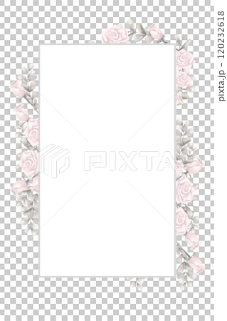 Banner Rectangular Vertical with Silver Border, with Pink Roses, Silver Foliage, Watercolor Digital Illustration Copy Space with Empty Space for Text, Print and Web High Quality Banner Rectangular Vertical with Silver Border, with Pink Roses, Silver Foliage, Watercolor Digital Illustration Copy Space with Empty Space for Text, Print and Web High Quality 120232618